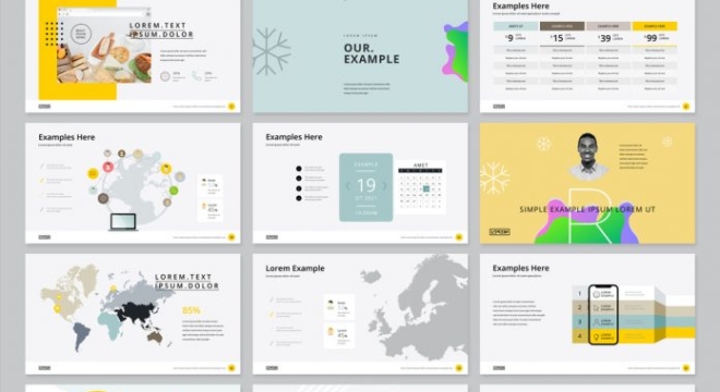 Adobe InDesign Presentation Template with Yellow Accents