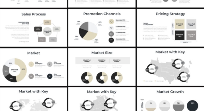 InDesign Marketing Plan Presentation Template with Infographics